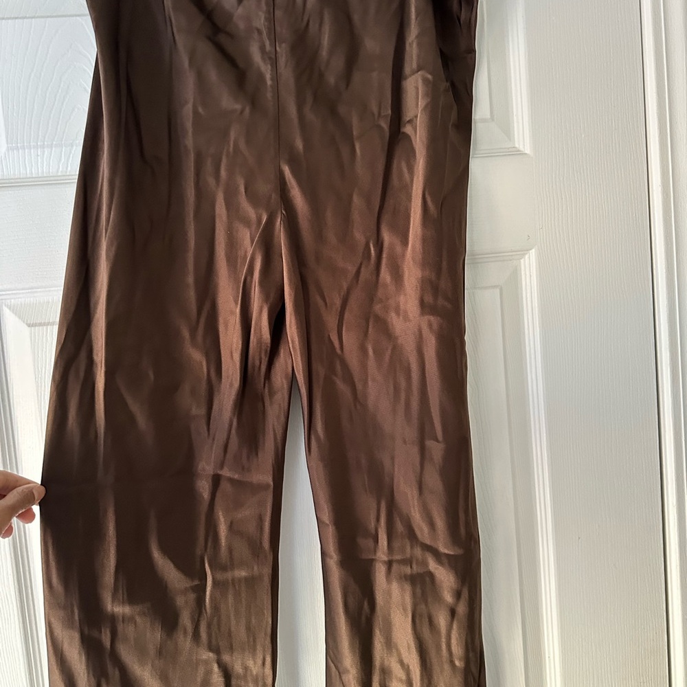 NWT! Zara brown silky pants size XXL - Picture 6 of 6